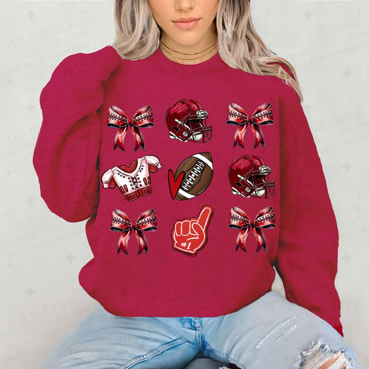COQUETTE RED FOOTBALL GRID