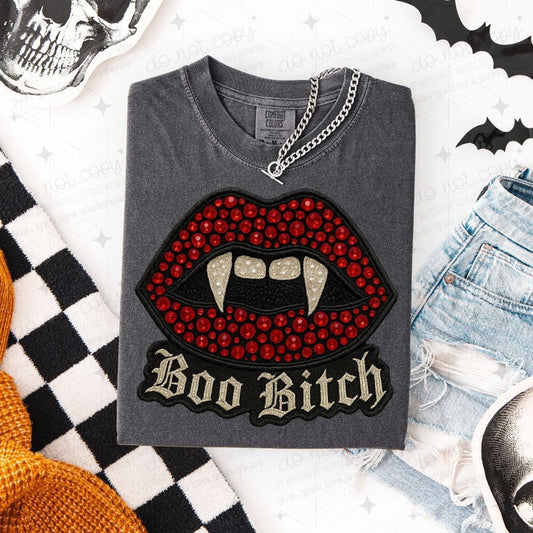 BOO BITCH - FAUX RHINESTONES