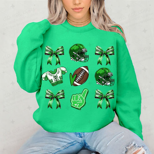 COQUETTE GREEN FOOTBALL GRID