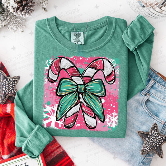 COQUETTE WATERCOLOR CANDY CANES