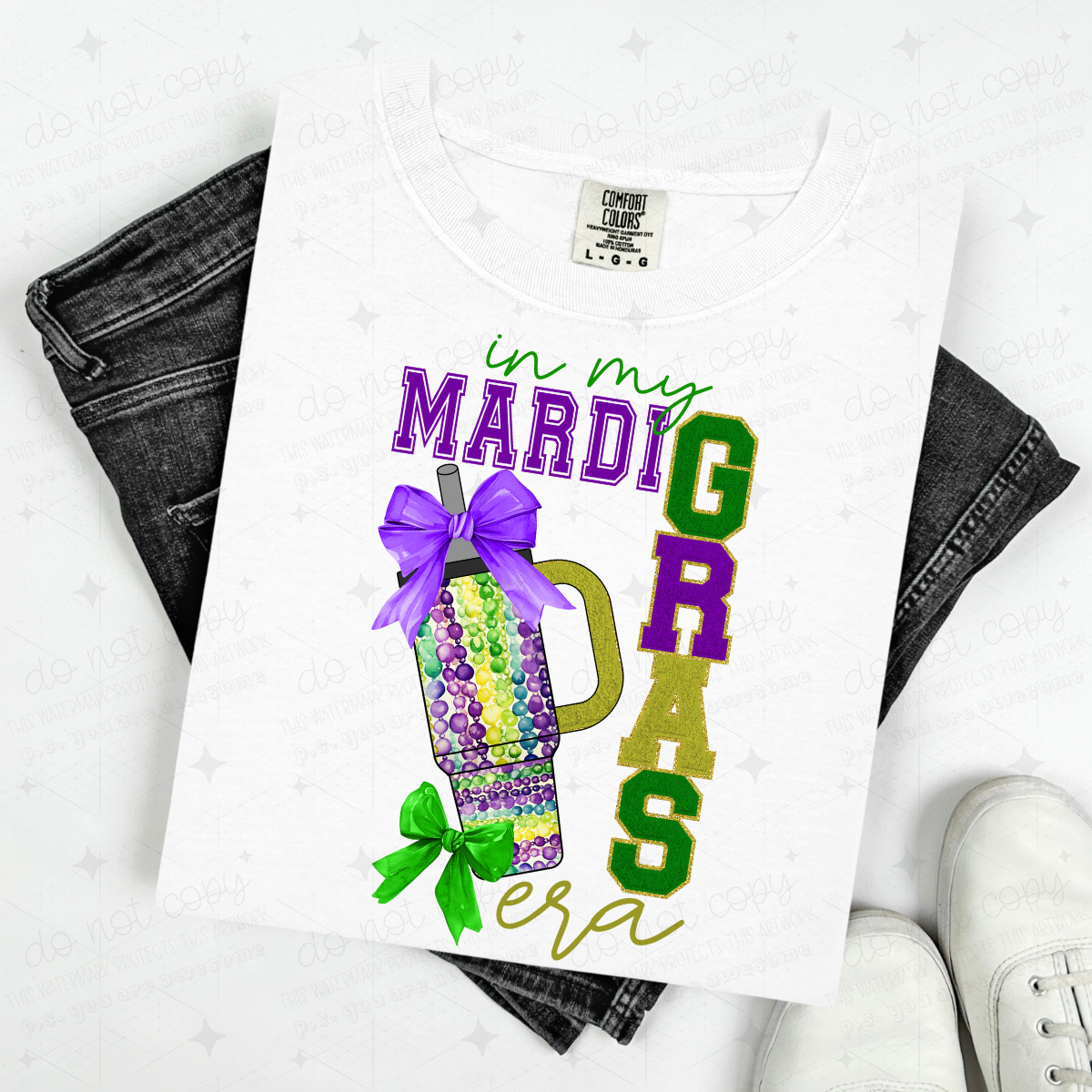 COQUETTE IN MY MARDI GRAS ERA - FAUX GLITTER