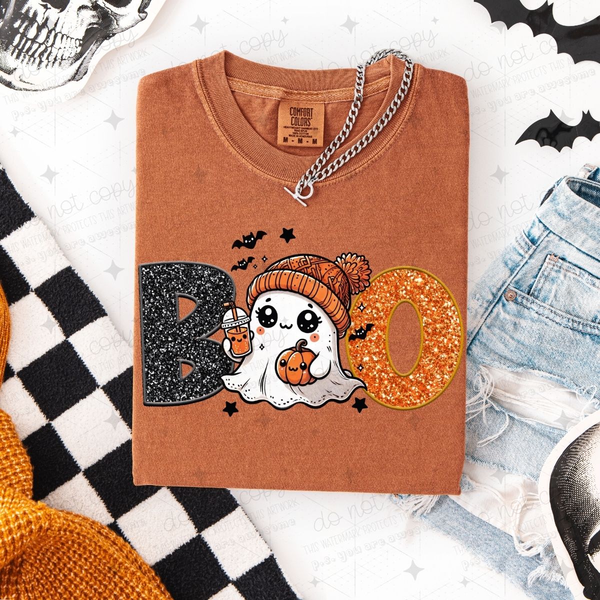 BOO - FAUX SEQUIN + FAUX EMBROIDERY
