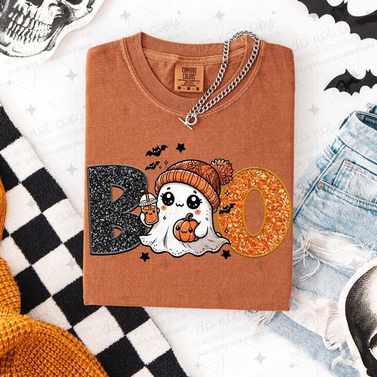 BOO - FAUX SEQUIN + FAUX EMBROIDERY