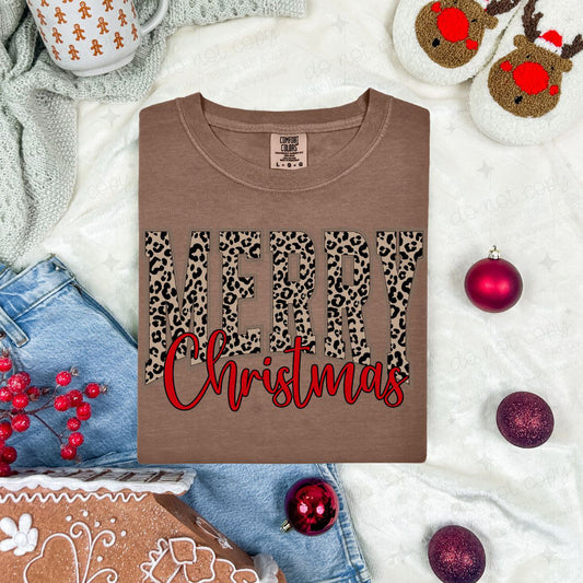 ANIMAL PRINT AND RED MERRY CHRISTMAS