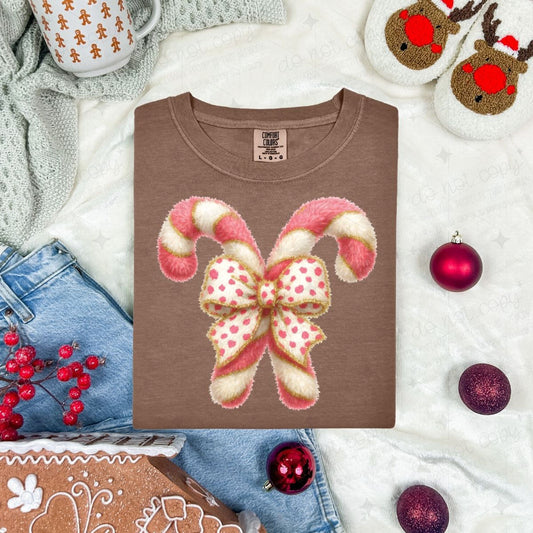 COQUETTE PINK CANDY CANES *FAUX YARN*