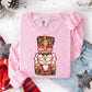 PINK, RED AND GREEN NUTCRACKER - FAUX GLITTER