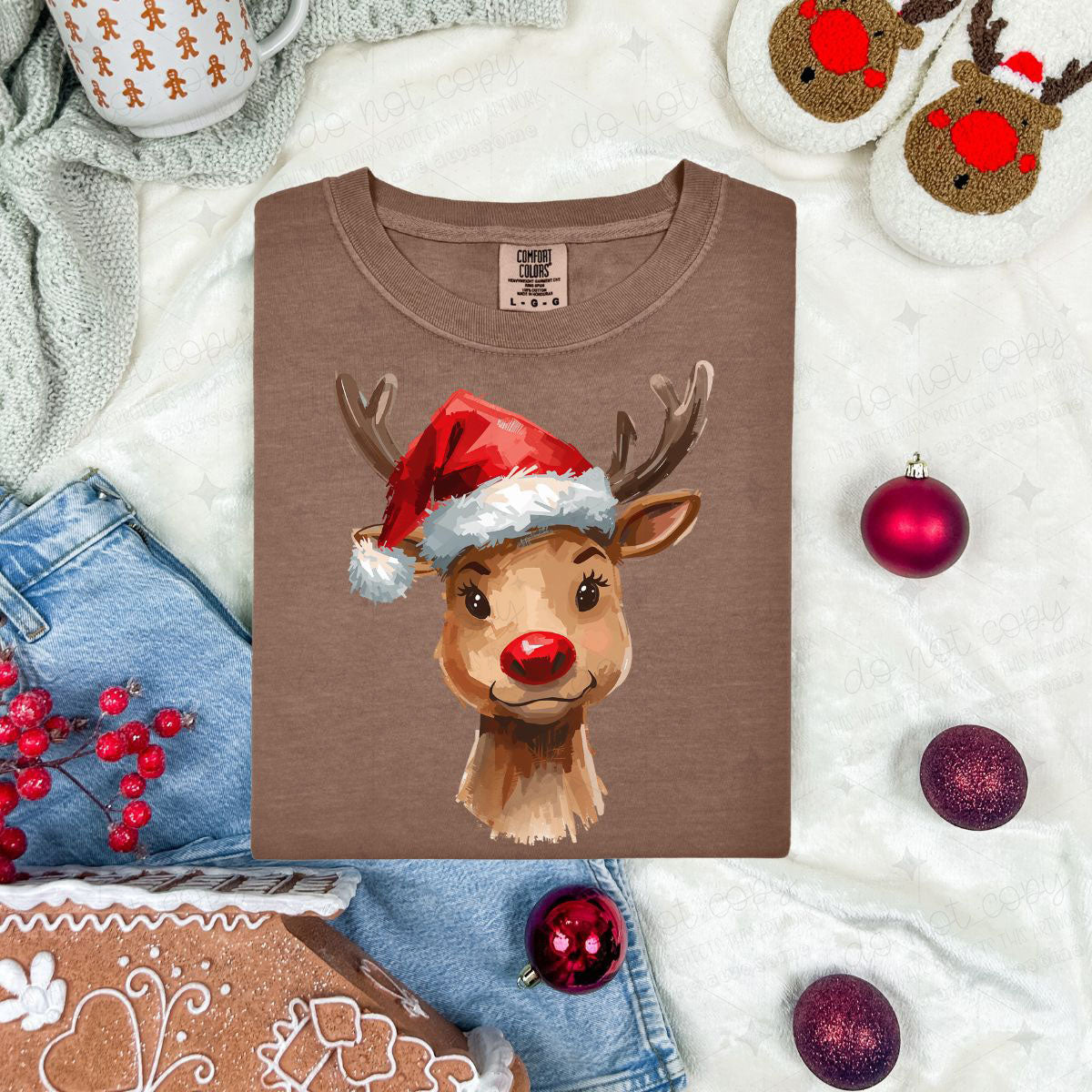 BRUSH STROKE RED NOSE REINDEER