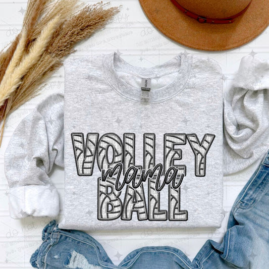 VOLLEYBALL FAMILY - FAUX EMBROIDERY - PICK YOUR TITLE