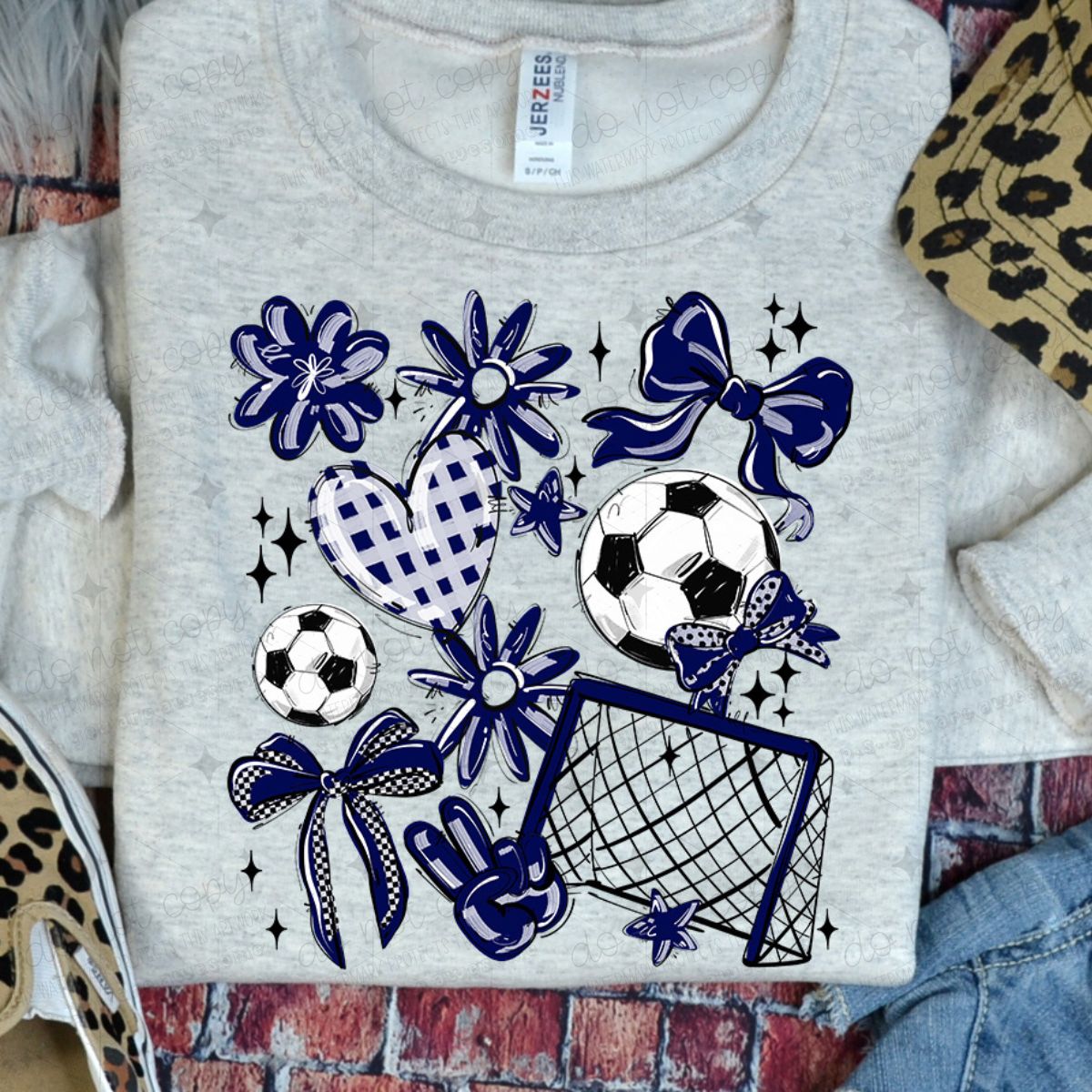 COQUETTE SOCCER GAME DAY DOODLE - NAVY