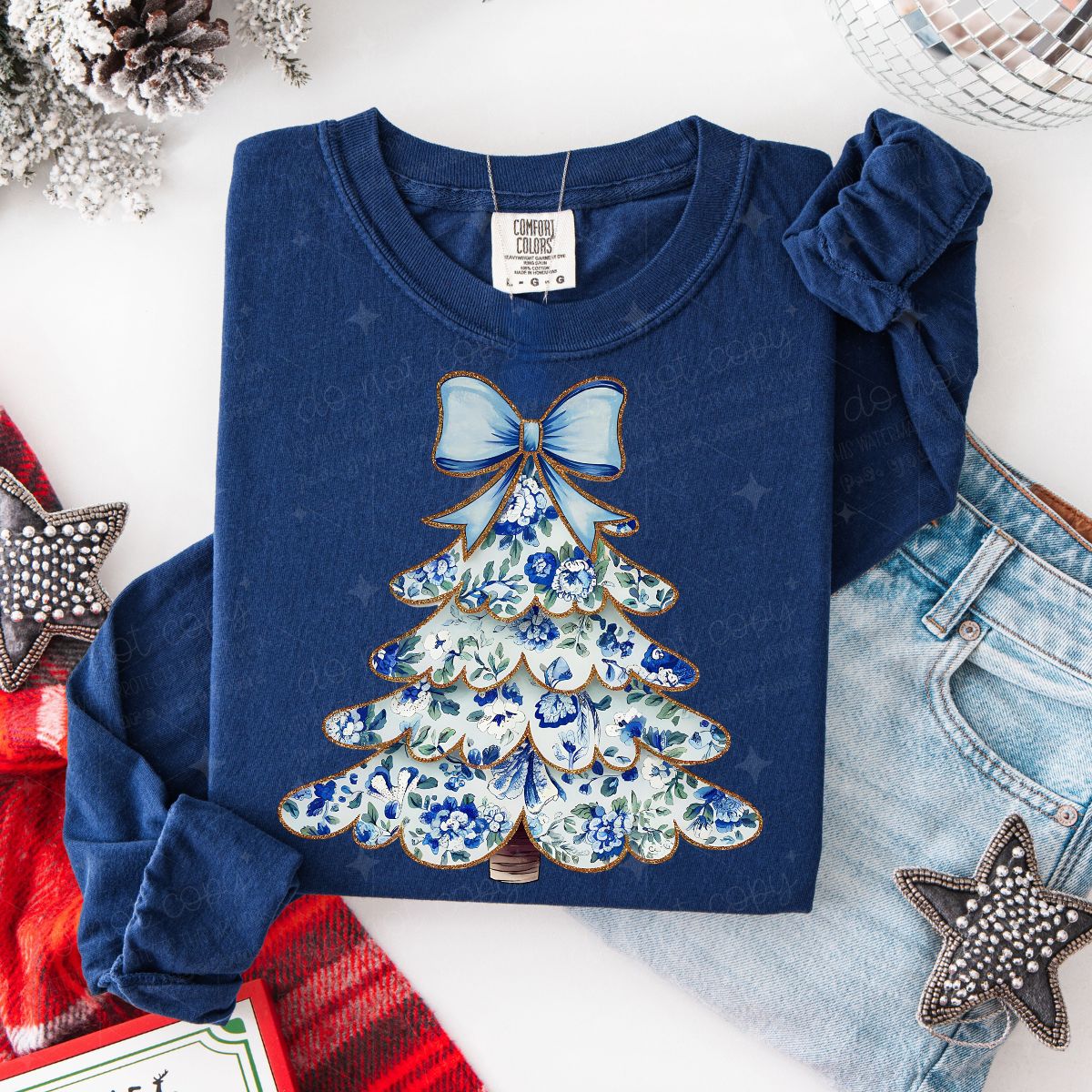COQUETTE BLUE TOILE CHRISTMAS TREE