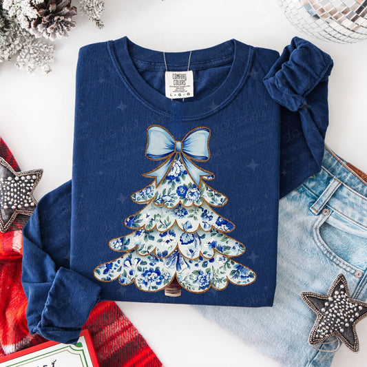 COQUETTE BLUE TOILE CHRISTMAS TREE