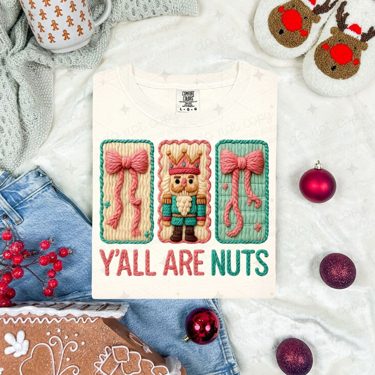 COQUETTE Y'ALL ARE NUTS *FAUX YARN*