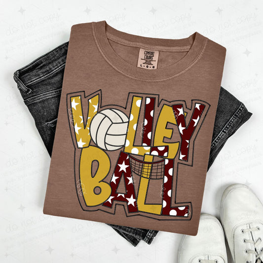 VOLLEYBALL - MAROON/VEGAS GOLD