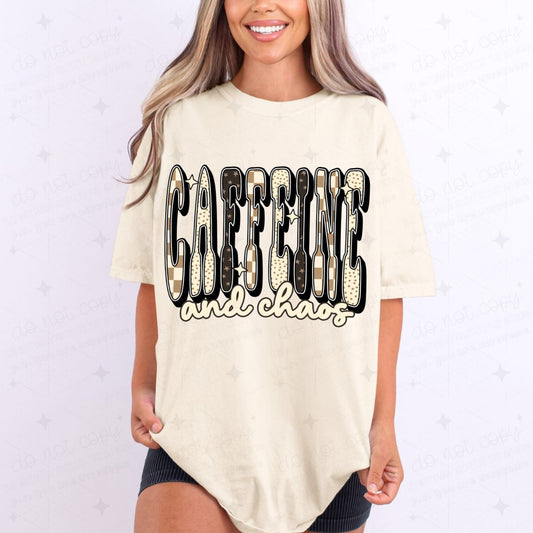 CAFFEINE AND CHAOS *GILDAN SOFT STYLE ONLY*