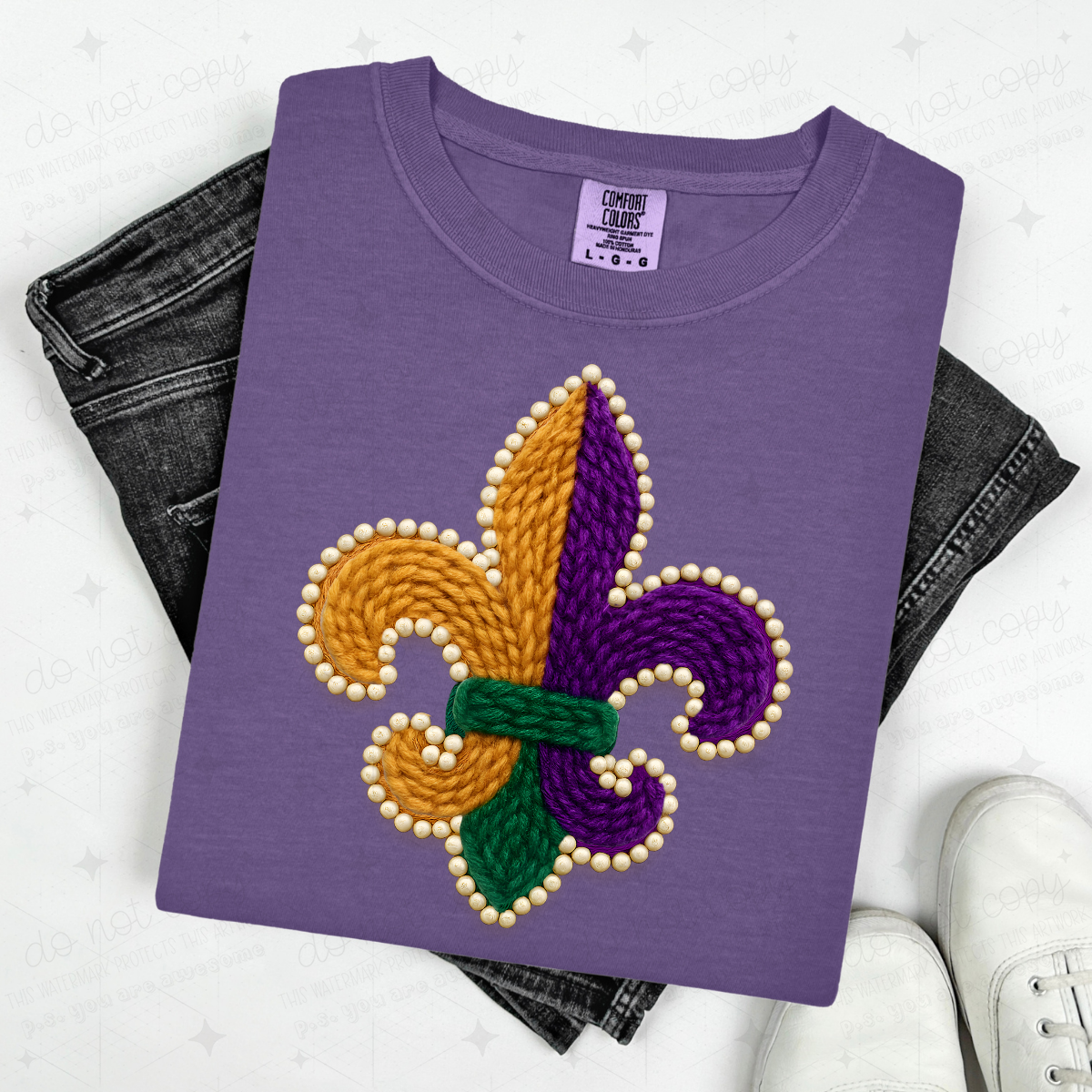 MARDI GRAS FLEUR DE LIS - FAUX YARN