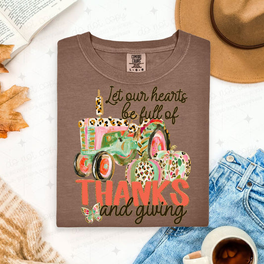 LET OUR HEARTS BE FULL OF THANKS AND GIVING