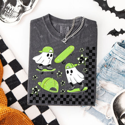 GREEN SPOOKY SKATEBOARDERS