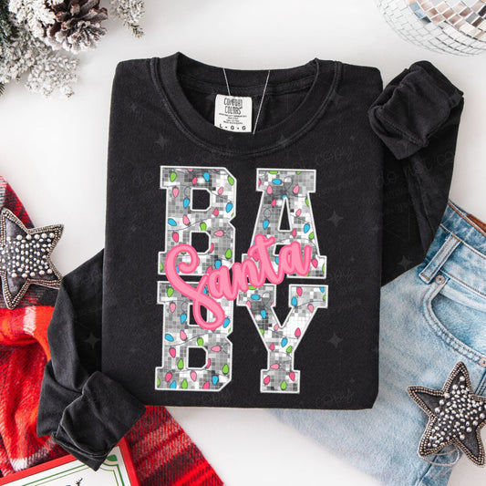 SANTA BABY - FAUX SEQUIN