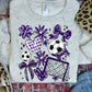 COQUETTE SOCCER GAME DAY DOODLE - PURPLE