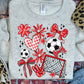COQUETTE SOCCER GAME DAY DOODLE - RED