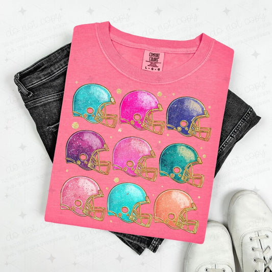 COLORFUL HELMETS - FAUX GLITTER