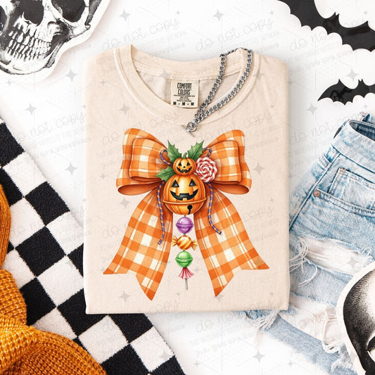 COQUETTE JACK O LANTERN CANDY BOW