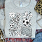 COQUETTE SOCCER GAME DAY DOODLE - WHITE