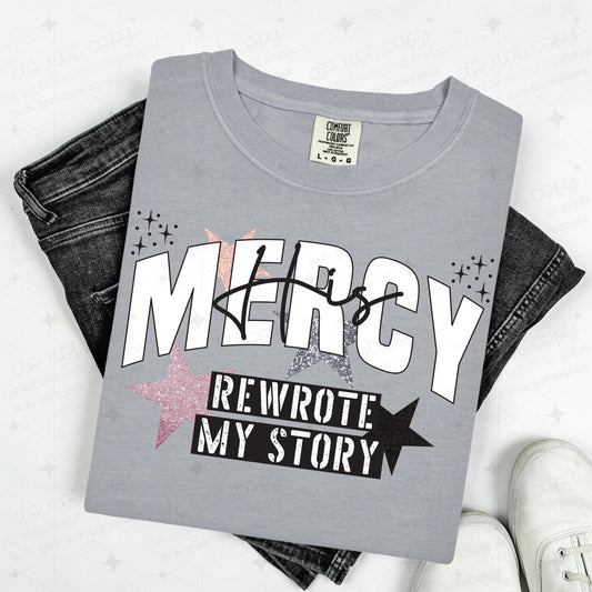 MERCY REWROTE MY STORY - FAUX GLITTER