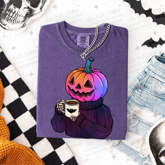 PUMPKIN HEAD WITH COFFEE