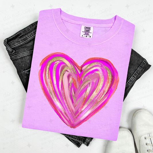 BRIGHT PINKS BRUSHSTROKE HEART