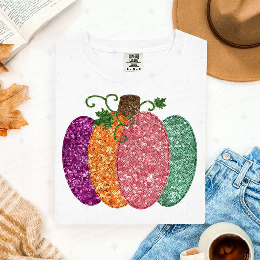 MULTI COLOR PUMPKIN - FAUX SEQUIN