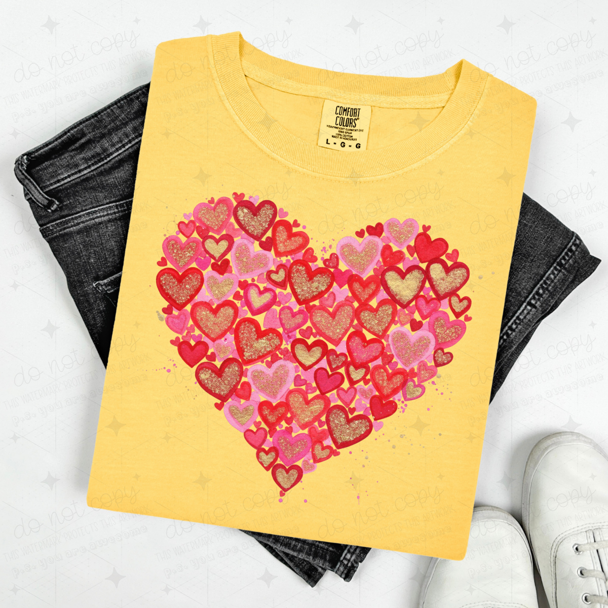 RED AND GOLD FOILED HEART