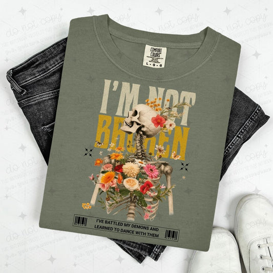 I'M NOT BROKEN - FLORAL SKELLIE