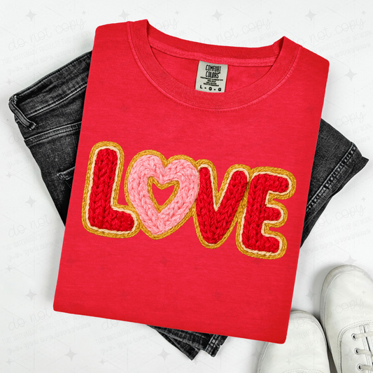 LOVE PINK HEART - FAUX YARN