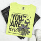 YOU ARE ENOUGH - BLACK BUTTERFLIES + FLOWER