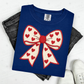 COQUETTE RED HEARTS BOW - FAUX YARN