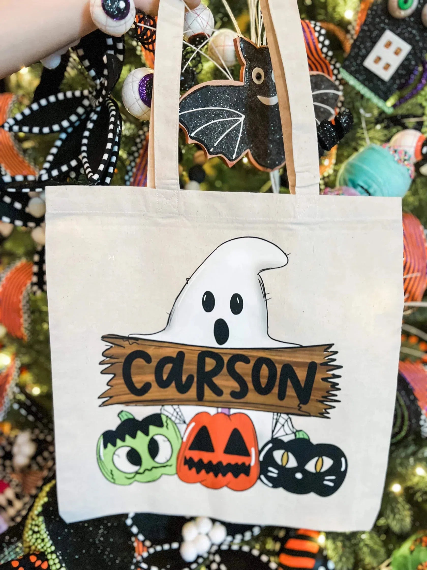 Ghost Names Trick or Treat Tote Bag-Ollie &amp; Co.