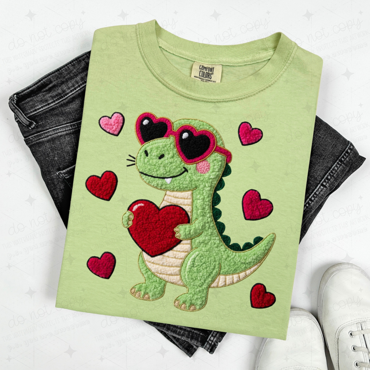 COOL VALENTINES DINO - FAUX YARN