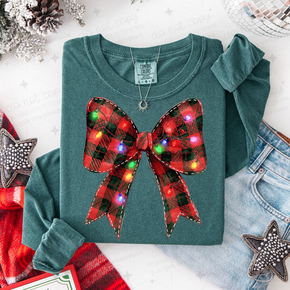 COQUETTE CHRISTMAS LIGHTS BOW
