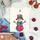 PINK AND GREEN PAINTED SNOWMAN