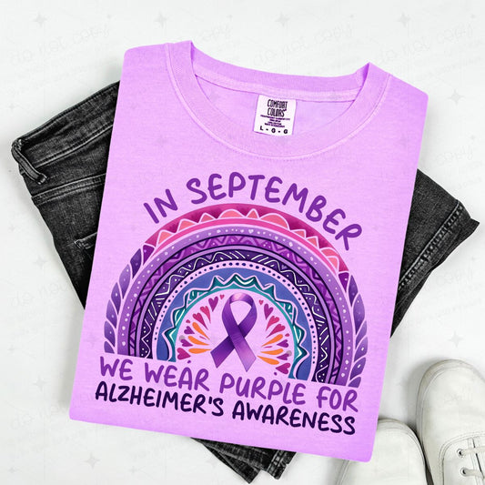 IN SEPTEMBER WE WEAR PURPLE FOR ALZHEIMER'S AWARENESS