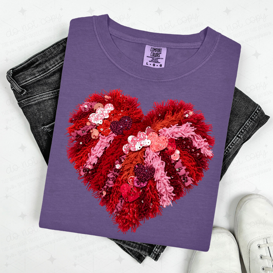 YARN HEART - FAUX YARN/FAUX SEQUIN
