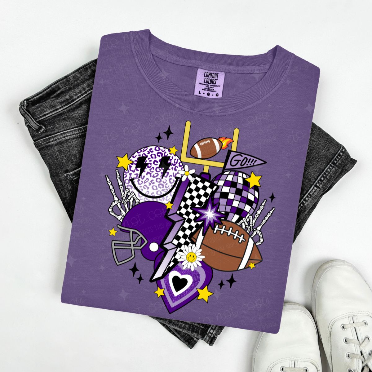 RETRO FOOTBALL - HEART - PICK YOUR COLOR