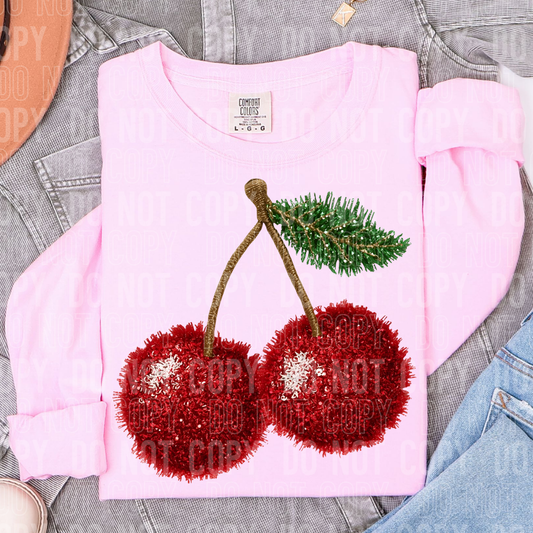 CHERRIES - FAUX YARN/FAUX SEQUIN