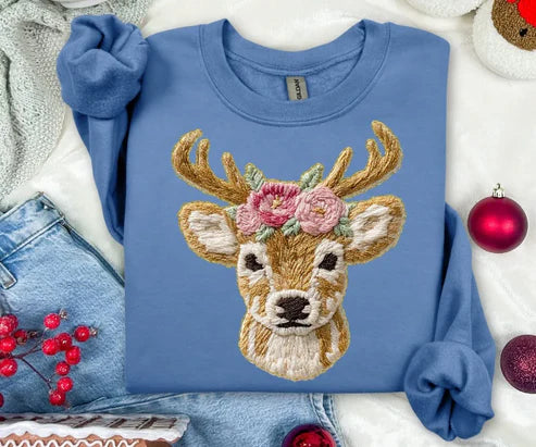 FLORAL DEER - FAUX YARN