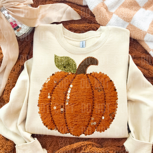FALL PUMPKIN - FAUX YARN/FAUX SEQUIN
