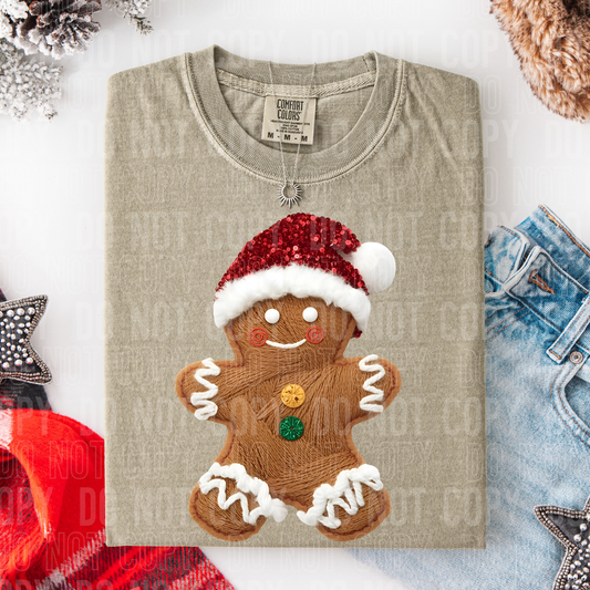 GINGERBREAD MAN - FAUX YARN/FAUX SEQUIN