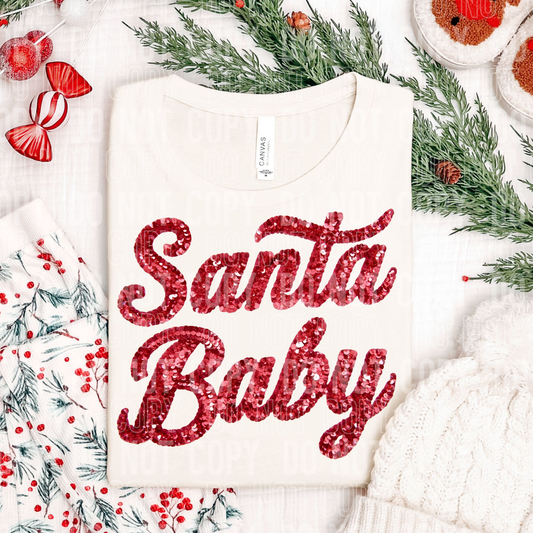 SANTA BABY - FAUX SEQUIN