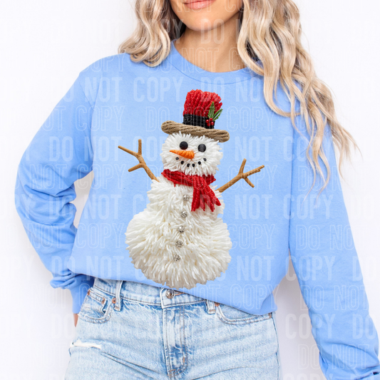 SNOWMAN - FAUX YARN/FAUX RHINESTONES