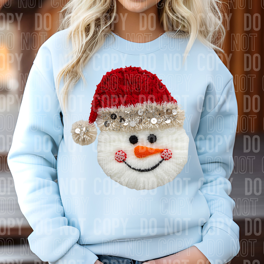 SNOWMAN FACE - FAUX YARN/FAUX SEQUIN